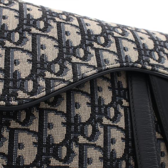 Dior Saddle Bag Oblique Jacquard Handbag Navy Blue Grey - Picture 9 of 9